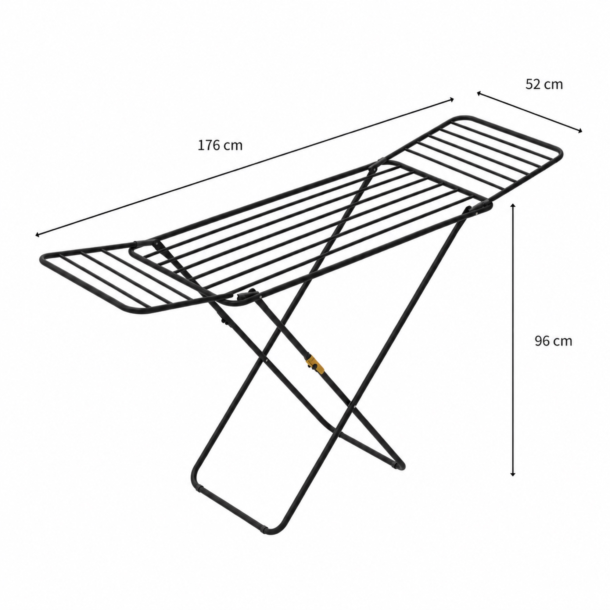 Torkstativ Flow Black – mått